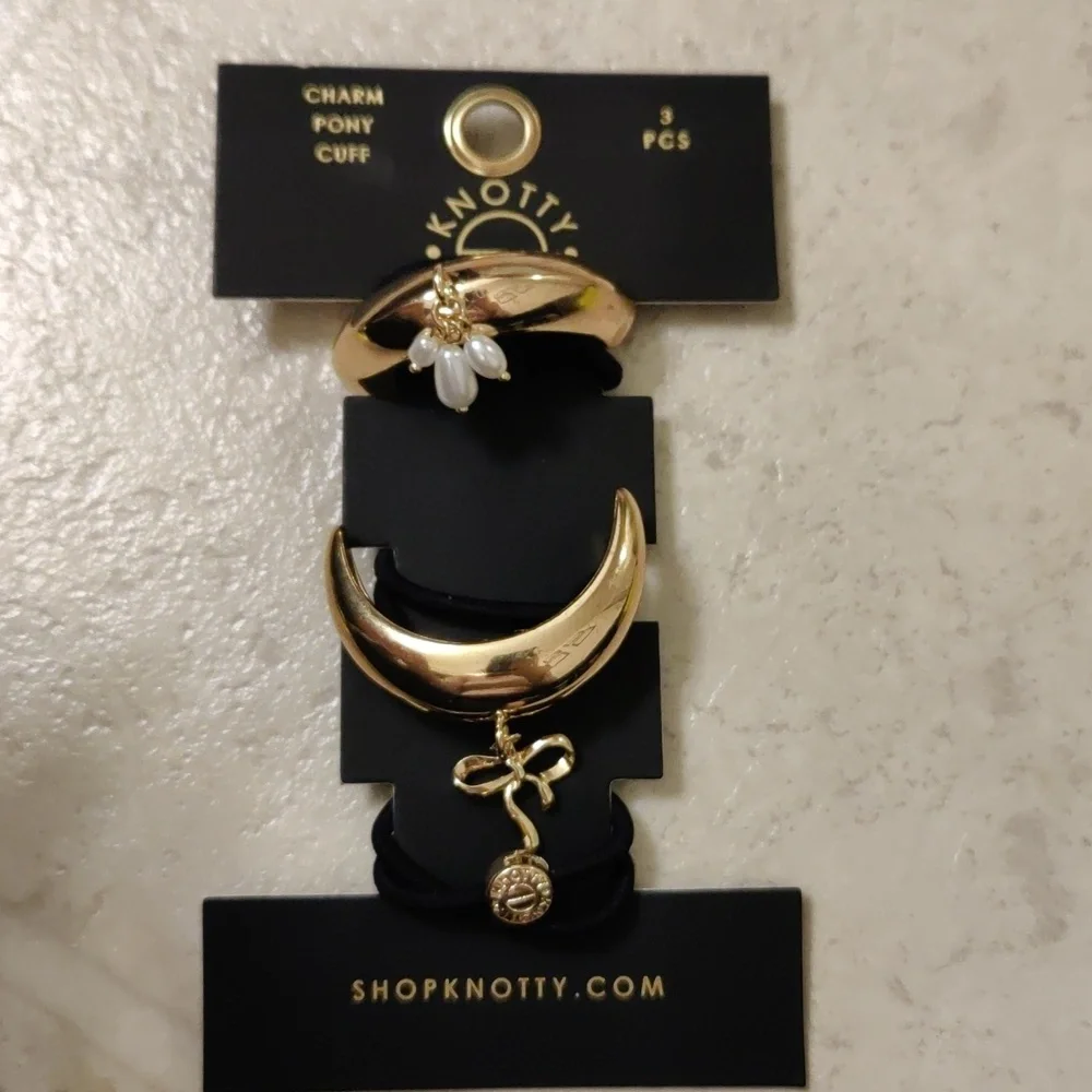 New!Ponytail Ties Charm Cuff Set Boho Y2K Country Chic Retro Vintage Inspired
